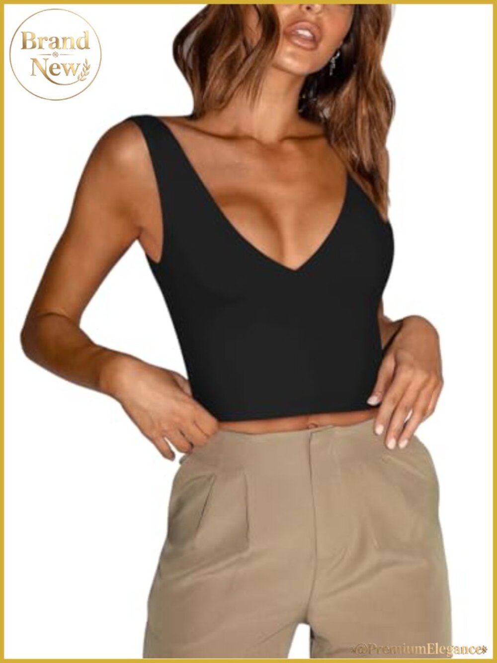 Women's Deep V Neck Backless Crop Tank Top Sexy Going Out Sleeveless Stretch
